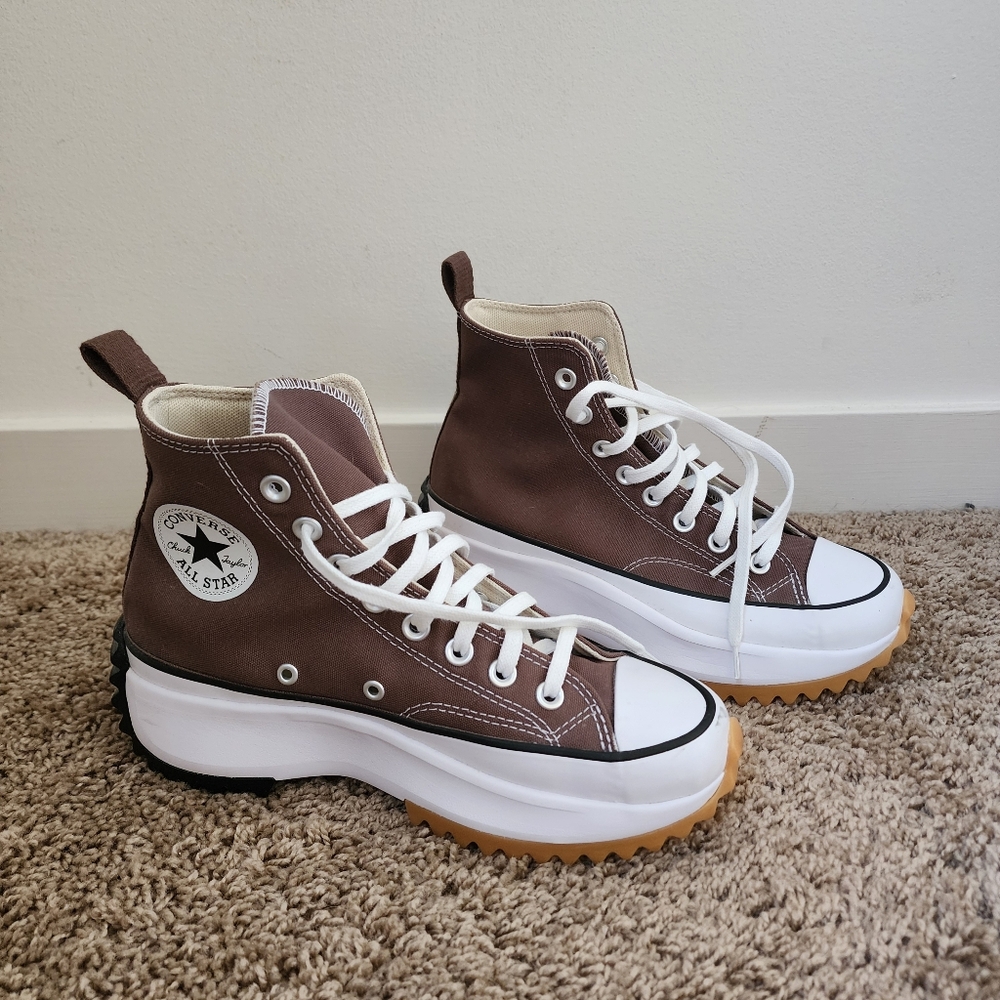 Converse Run Star Hike Brown Platform Shoes Size 8 Women's